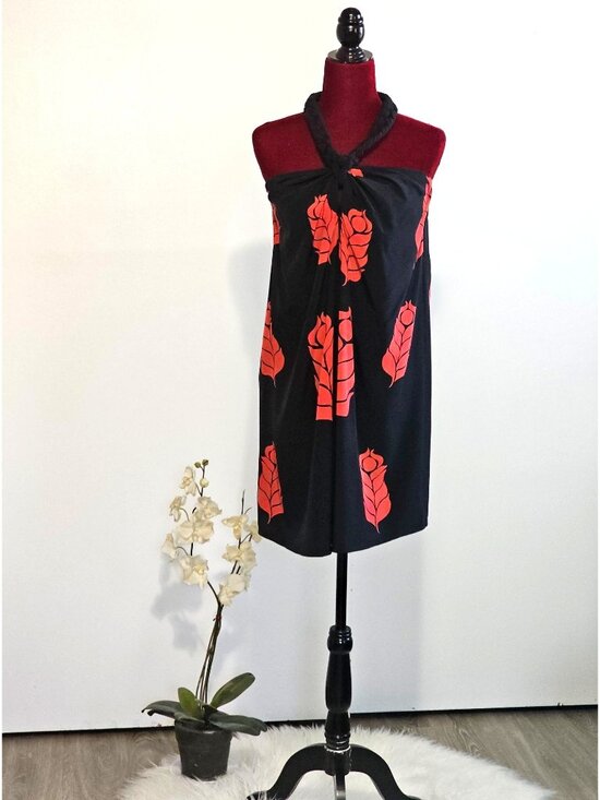 Temperley London Dresses & Skirts - NWT Temperley London Women's Red Black Floral Silk Halter Neck Dress Size 6 2338